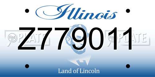 Z779011 Illinois License Plate