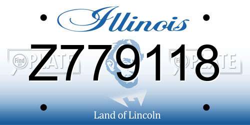 Z779118 Illinois License Plate