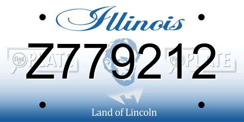 Z779212 Illinois License Plate