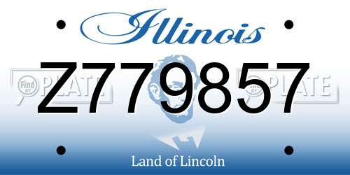 Z779857 Illinois License Plate