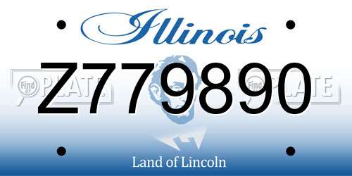 Z779890 Illinois License Plate