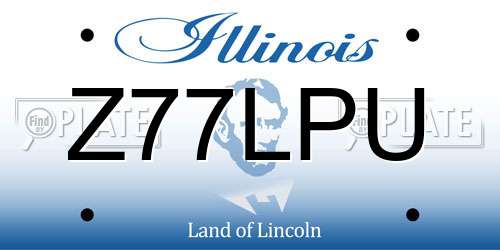 Z77LPU Illinois License Plate