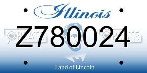 Z780024 Illinois License Plate