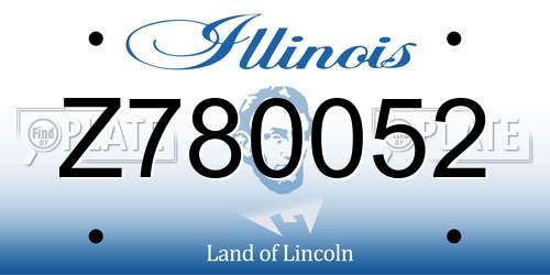 Z780052 Illinois License Plate