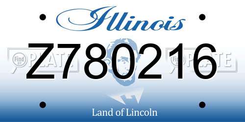 Z780216 Illinois License Plate