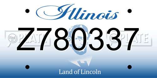 Z780337 Illinois License Plate