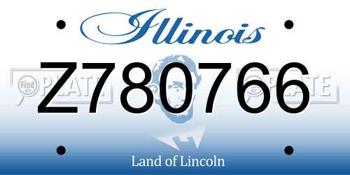 Z780766 Illinois License Plate