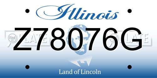 Z78076G Illinois License Plate