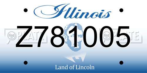 Z781005 Illinois License Plate