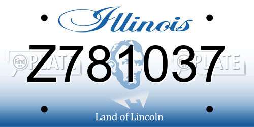 Z781037 Illinois License Plate