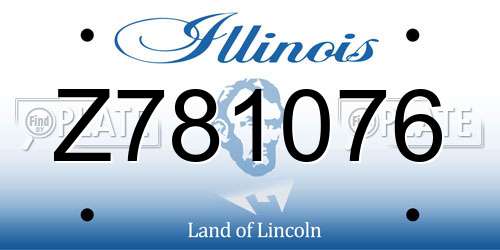 Z781076 Illinois License Plate