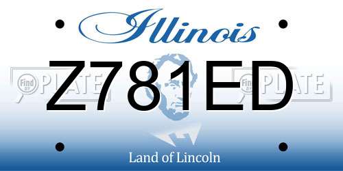 Z781ED Illinois License Plate
