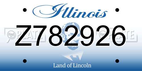 Z782926 Illinois License Plate