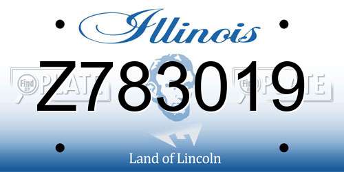 Z783019 Illinois License Plate