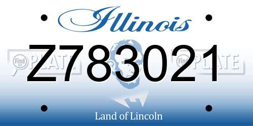 Z783021 Illinois License Plate