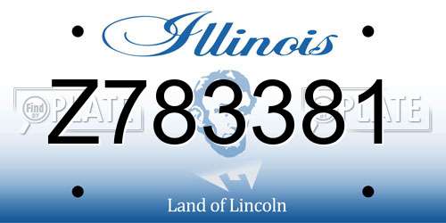 Z783381 Illinois License Plate