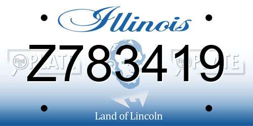 Z783419 Illinois License Plate