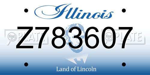 Z783607 Illinois License Plate