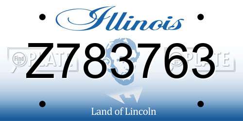 Z783763 Illinois License Plate