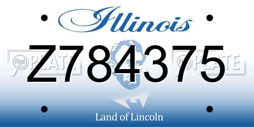 Z784375 Illinois License Plate