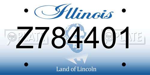 Z784401 Illinois License Plate