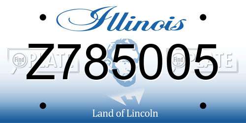 Z785005 Illinois License Plate