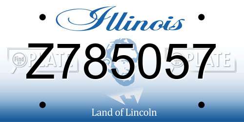 Z785057 Illinois License Plate