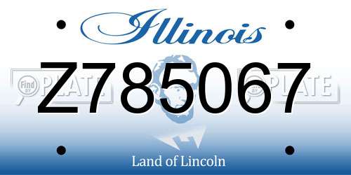 Z785067 Illinois License Plate