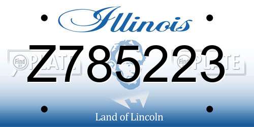 Z785223 Illinois License Plate