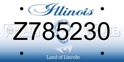 Z785230 Illinois License Plate