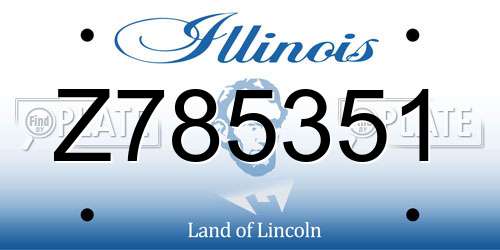 Z785351 Illinois License Plate