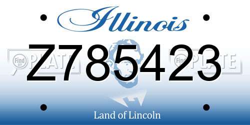Z785423 Illinois License Plate