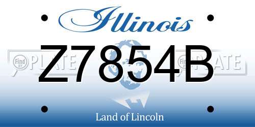 Z7854B Illinois License Plate