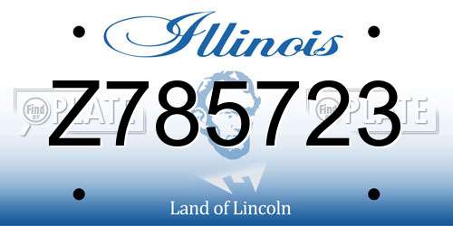 Z785723 Illinois License Plate