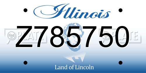 Z785750 Illinois License Plate