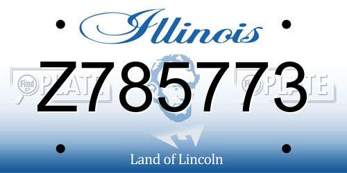 Z785773 Illinois License Plate