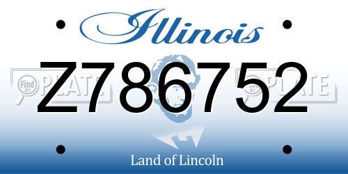 Z786752 Illinois License Plate