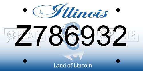 Z786932 Illinois License Plate