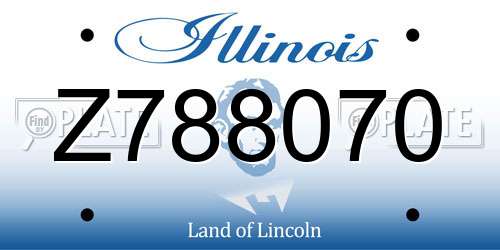 Z788070 Illinois License Plate