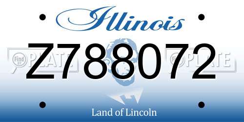 Z788072 Illinois License Plate