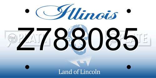 Z788085 Illinois License Plate