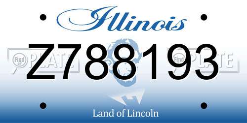 Z788193 Illinois License Plate