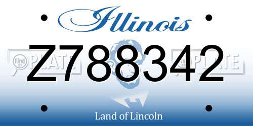 Z788342 Illinois License Plate