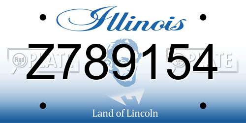 Z789154 Illinois License Plate