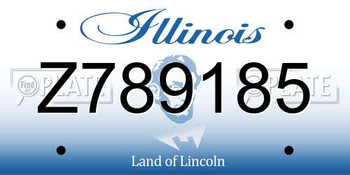 Z789185 Illinois License Plate