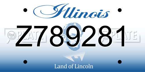 Z789281 Illinois License Plate