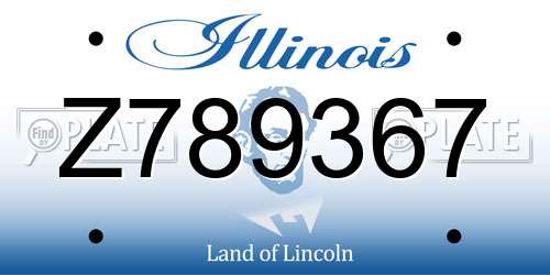 Z789367 Illinois License Plate