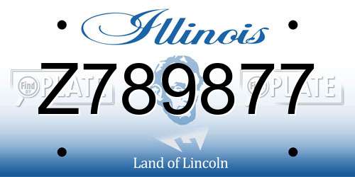 Z789877 Illinois License Plate