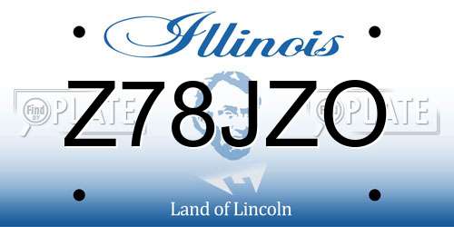 Z78JZO Illinois License Plate