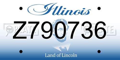 Z790736 Illinois License Plate